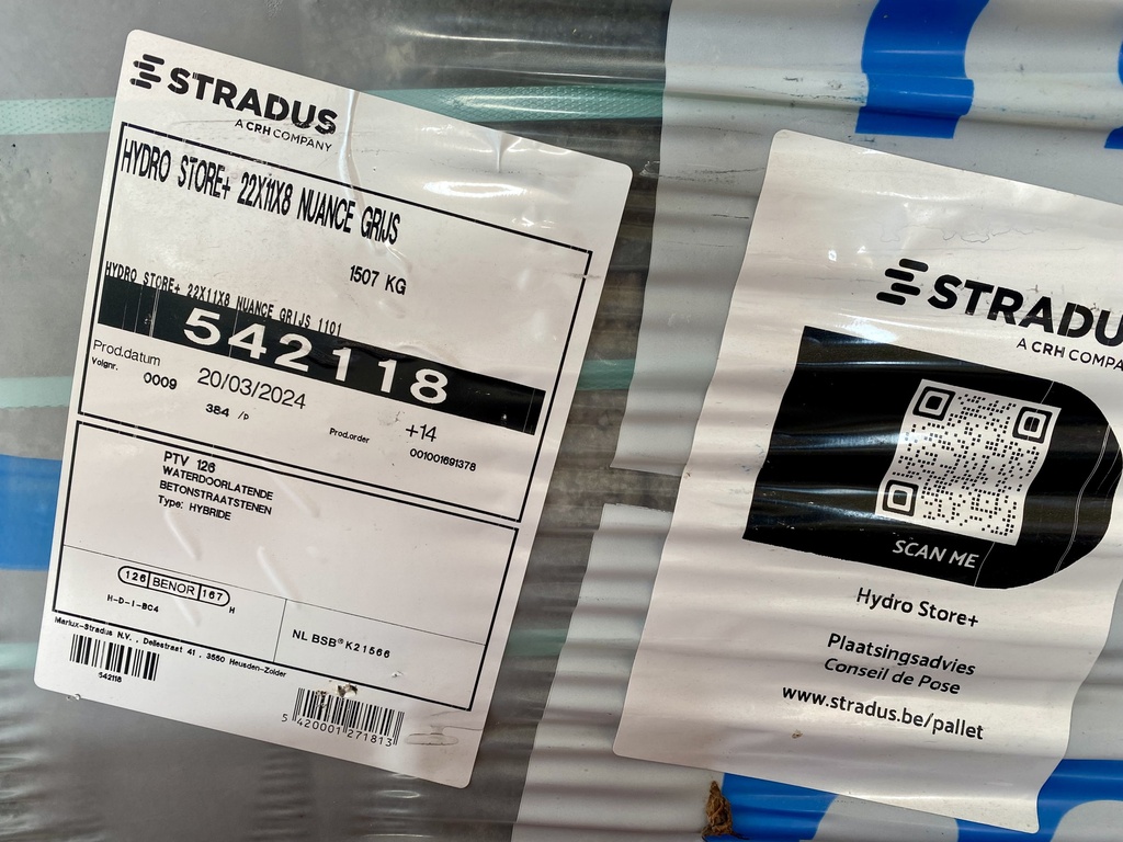 Waterdoorlatende klinker Hydro Store+ Nuance grijs 22/11/8