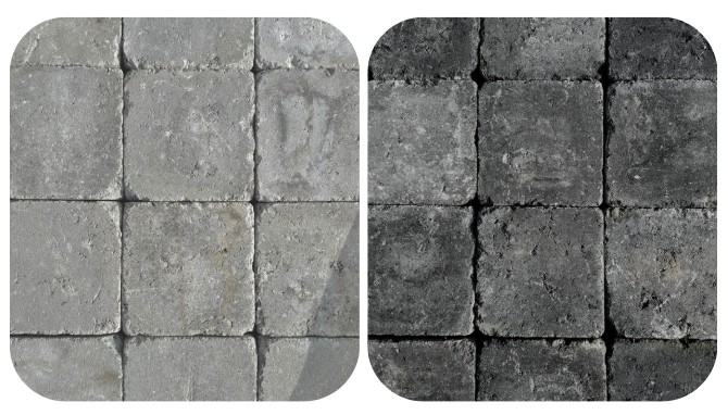 Damme 15/15/6 cm getrommeld (grijs of zwart) - los af