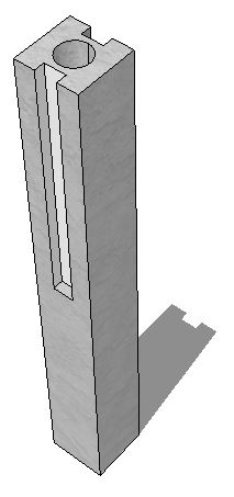 stijl (betonpaal) met gat Ø 80 - 30cm gleuf