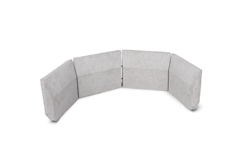 Borduur Wirtz PLY 1m/20/3-1,2 cm grijs - plooibaar - Af. per palet (96 st.)