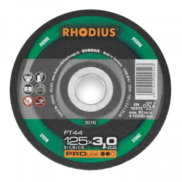 Slijpschijf Rhodius 125 x 3,0 steen