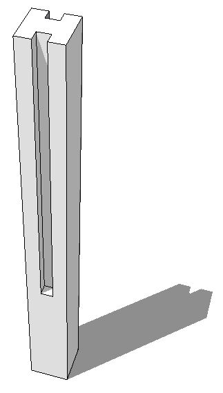 stijl (betonpaal) 115,5cm gleuf