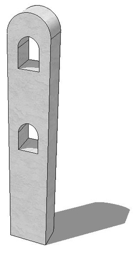 [2303] Normandische stijl (betonpaal) voor 1 balk en 1 plaat