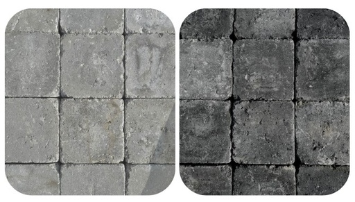 [4018B] Damme 15/15/6 cm getrommeld - grijs * PROMO tot einde voorraad *