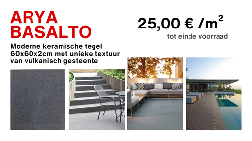 Keram. MS 60/60/2cm - Arya Basalto --> PROMO !!  (tot einde voorraad)