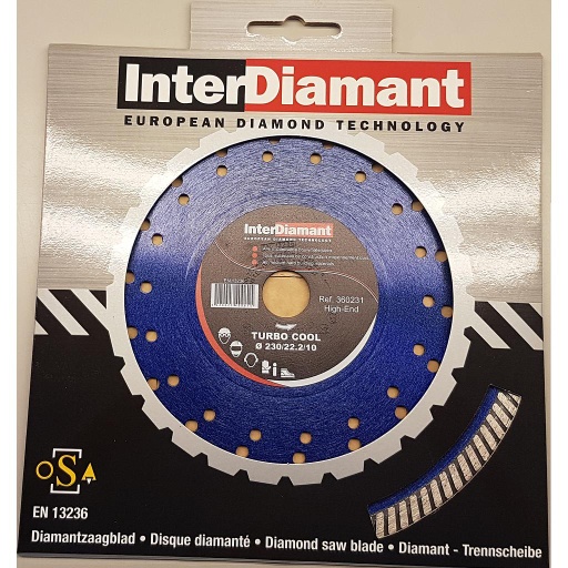 [30090] Diamantschijf Turbo Cool 230 tegels 2mm Interfix