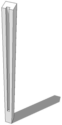 [2150] stijl (betonpaal) 193cm gleuf begin