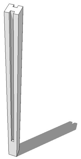 [2151] stijl (betonpaal) 193cm gleuf tussen grijs