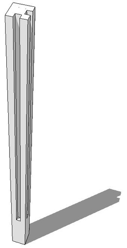 [2156] Stijl 231cm gleuf hoek-of eindpaal